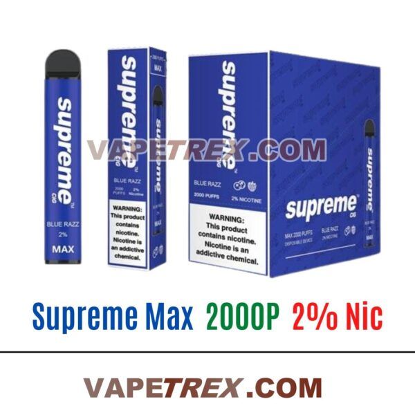 2000 puffs Supreme Max 2% Vape - Blue razz