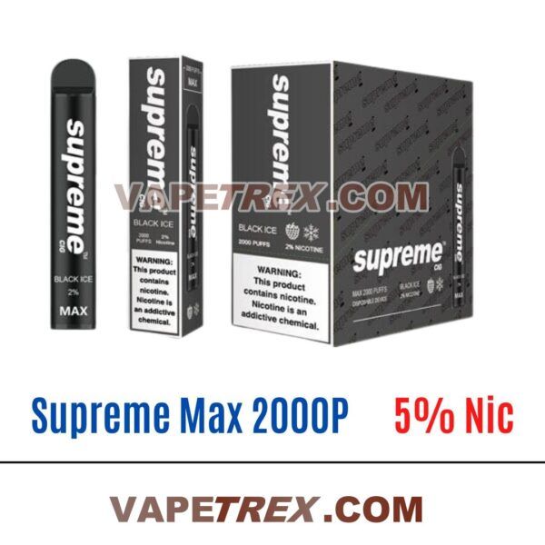 Supreme Max 5% Vape - Black ice disposable vape