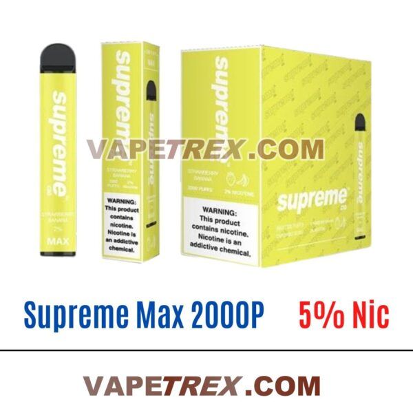2000 puffs Supreme Max 5% Vape - Strawberry banana